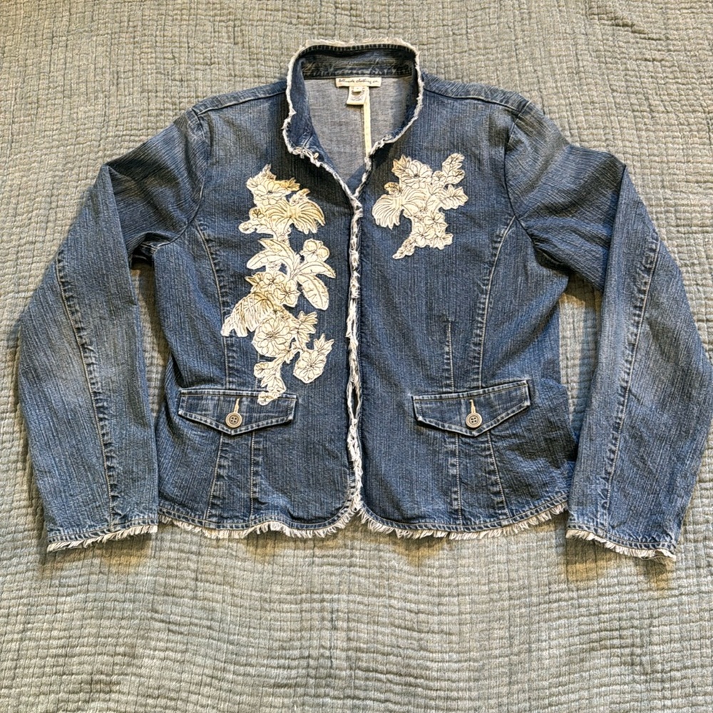 Telluride clothing co embroidered denim jacket